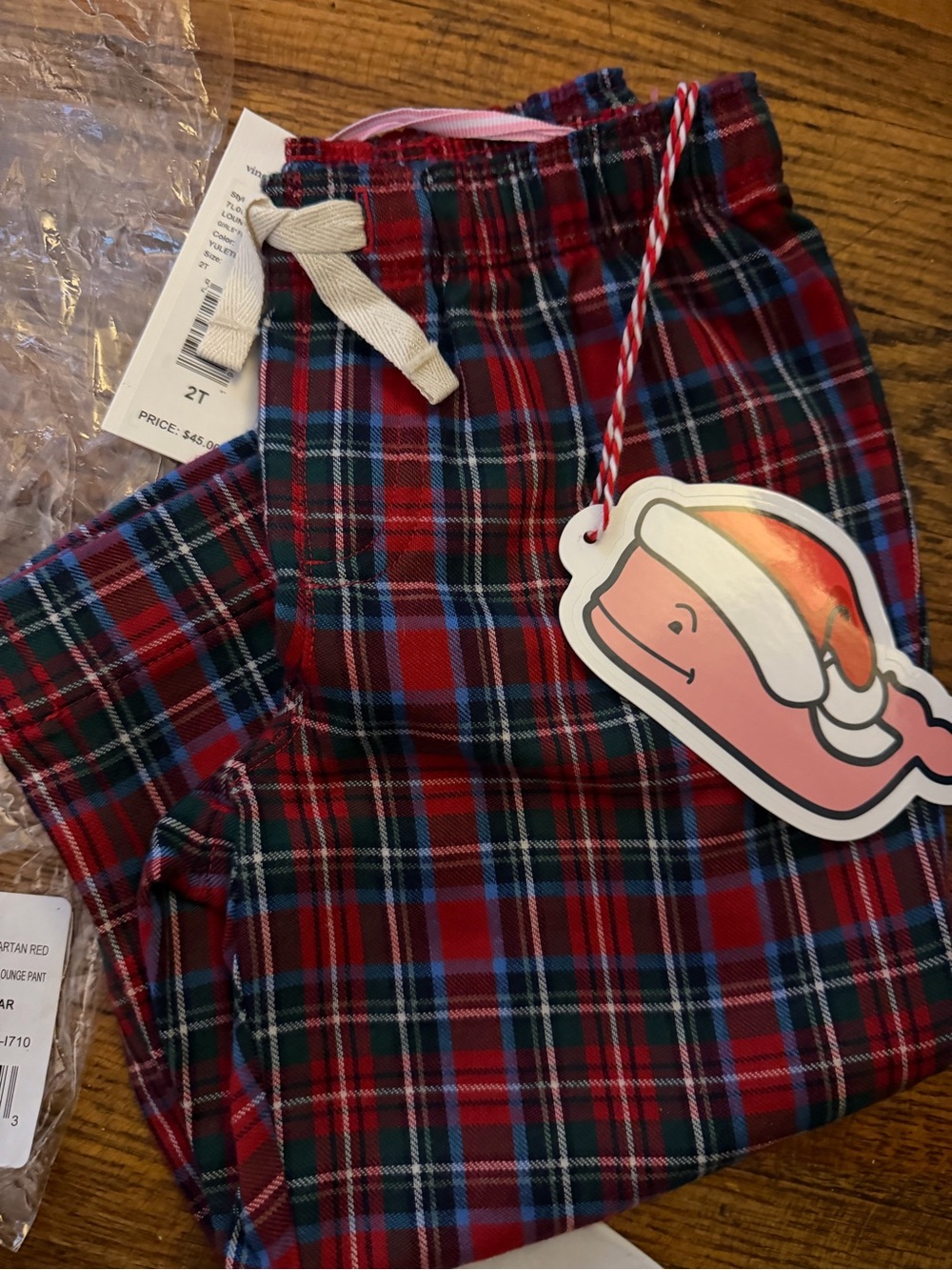 Vineyard Vines Yuletide Plaid Pajama Pants - Red Green Blue - 2T Girls-NWT
